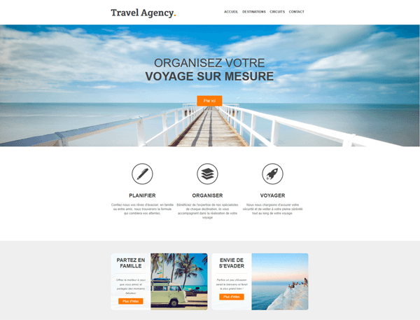 Site vitrine Site vitrine pour agence de voyage