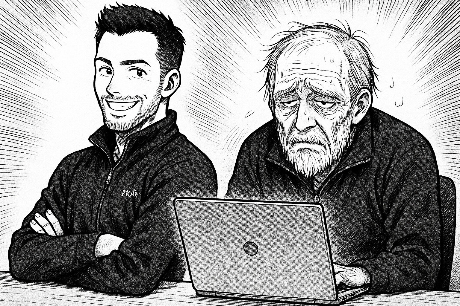 Image d'un homme ayant perdu son énergie à créer son site wordpress